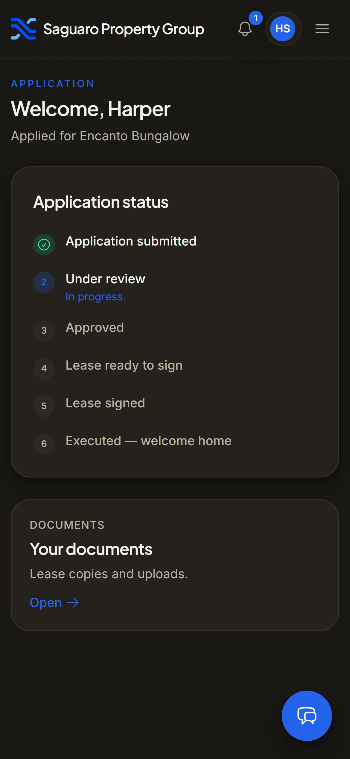 The Nexxus applicant portal on a phone, where applicants apply and sign